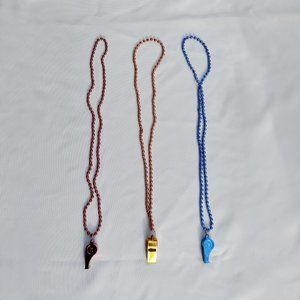 Cheerleader and Mardi Gras Beads with Whistle